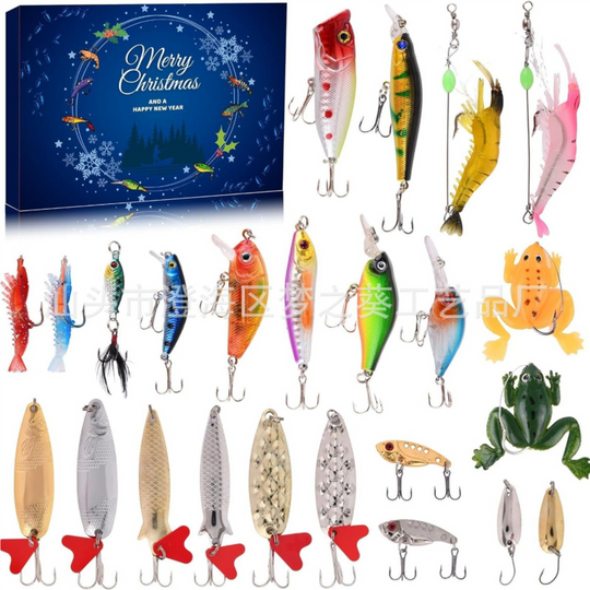 Discover Advent Calendar Christmas Countdown 24 Days Fishing Blind Box Luya Blind Box Fishing Bait Fishing Rod False Bait Blind Box Gift