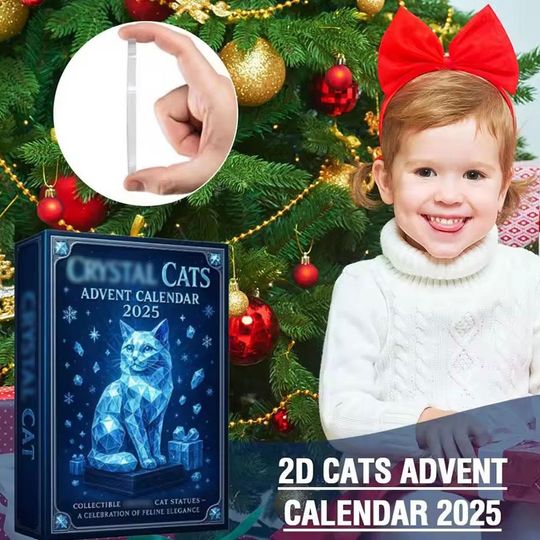 Discover Cat Xmas Countdown Calendar 24 Days | 2D Acrylic Cat Ornaments Advent Calendar | Hanging Decorations For Cat Lovers Gift