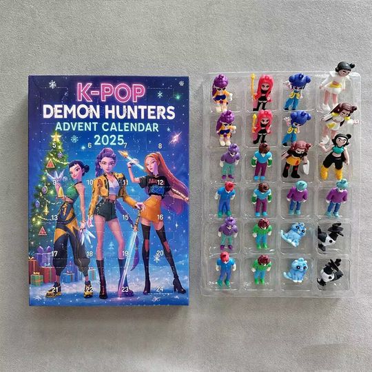 Kpop Demon Hunters Advent Calendar Huntrix Rumi Mira Zoey SAJA Boys Derpy Tiger New Year's Decor Christmas Countdown Toys Gifts