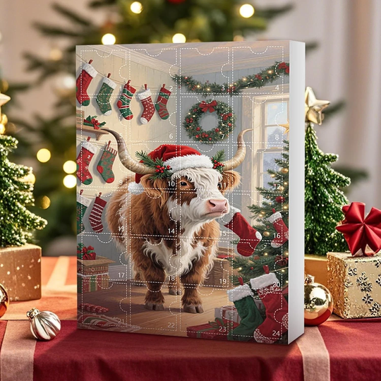 Discover Christmas Countdown Calendar Decorative Blind Box Ornament  Cow Ornament High Quality Acrylic Pendant For Festive Winter
