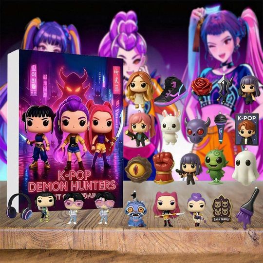 Discover 2025 Christmas Blind Box Devil Kpop Demon Hunter KDH Premium Advent Calendar  Witch Hunting Team Acrylic Pendant Toy Gift