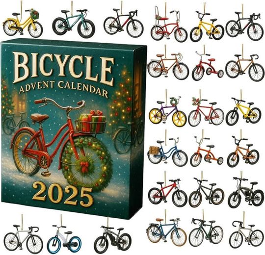 Discover Christmas Countdown Calendar Vivid Cycling-Themed Ornaments Bike Christmas Decorations 2d Advent Calendar For Cycling Lovers
