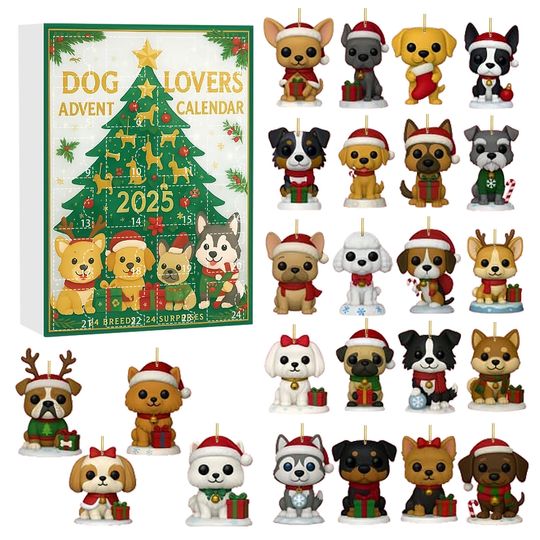 Discover Dog Lovers Advent Calendar 24 Days Dogs Countdown Animal Advents Calendars Puppy-Themed Christmas Gift Set Holiday Gift