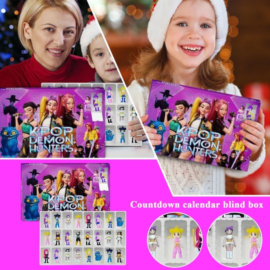 Discover K pop Demon Hunters Countdown Calendar 24 3D Figures Countdown Calendar Blind Box and Surprise Collectibles Christmas Gifts