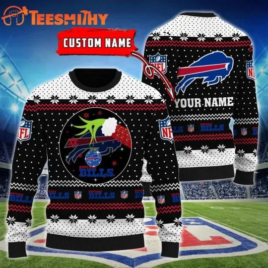 Custom Buffalo Bill football funny character Hands Ugly Christmas Sweater