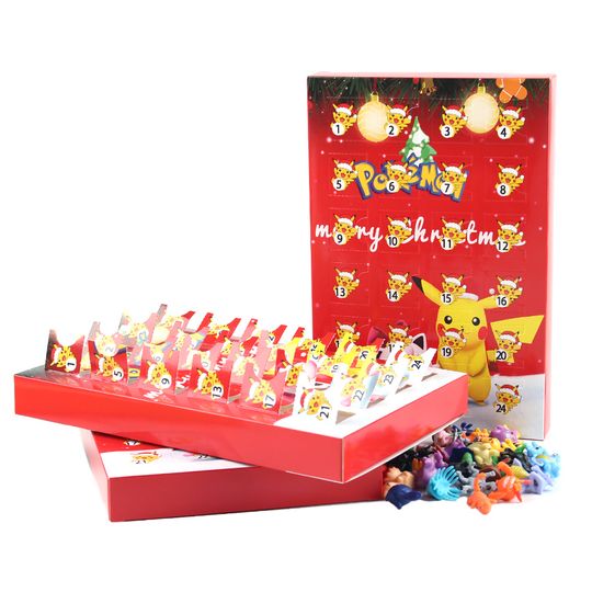 Discover PKM Figure Advent Calendar Gift Box mini Pika Character Doll Bulbasaur Children Christmas Toy Gifts
