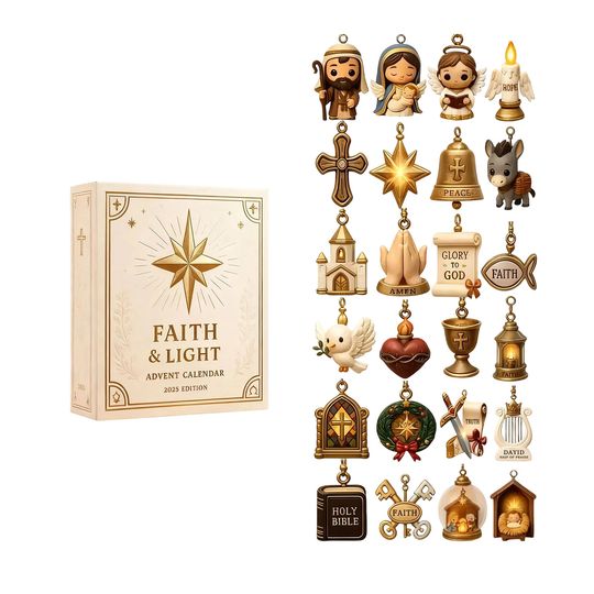 Discover 2D Christmas Advent Calendar Hanukkah Countdown Blind Box Faith Light Themed Religious Element Design Holiday Festive Countdown