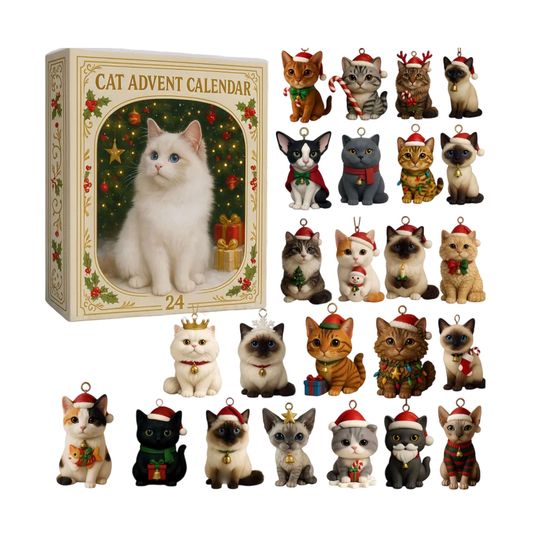 Discover Christmas Ornament 24PCS Acrylic Cat Design 2D Flat Blind Box Festive Holiday Christmas Tree Hanging Decoration Accessory