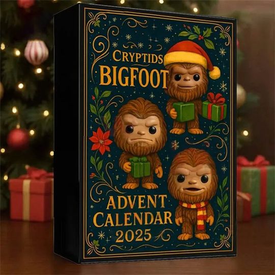Discover Christmas Advent Calendar 2D Flat Airplane Box 24pc Bigfoot Christmas Decoration Festive Countdown Blind Box Holiday Home Decor