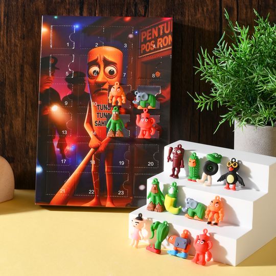 Discover Italian 24PCS Brainrot Blind Box Toys Tungtungtung Sahur Tralarero Tralala Bombardinocrocodilo Figures Key Chain Birthday Gifts