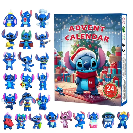 Discover 2025 Stitch Advent Calendar Box Lilo Stitch Blind Box 24 Day Model Anime Figure Countdown Calendar Ornament Christmas Gifts