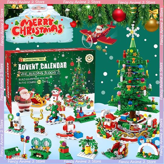 New Christmas Tree Building Series Advent Calendar Gift Box Funny 24 Days Countdown Calendar Surprise Blind Box Festival Gifts