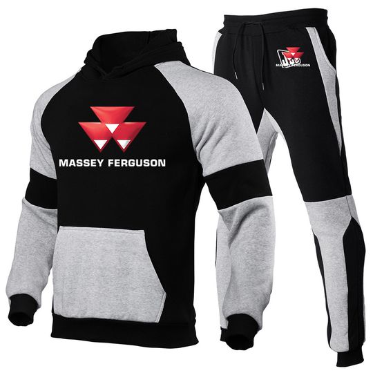 2024 New Massey Ferguson Autumn Tracksuit Hoodies+Sweatpants 2-Piece Fashion Causal Jogging Sweatshirt Pullover Fleece Pant Sets