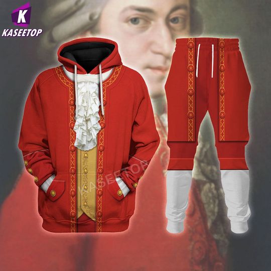 Discover Mozart Outfit 3D Pullover Sweatshirt Cosplay Tracksuit Sports Print Men's Hoodie Jacket Streetwear Set Casualwear Long Sleeve