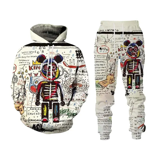 Discover New Men's Hoodies Sweatshirt 3D Print Abstract Casual Oversize Hoodie Men Two-piece pants set Hip Hop Fashion Streetwear Sets