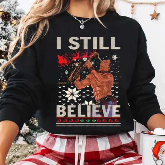 Discover I Still Believe Christmas Ugly Sweatshirt, Vtg Movie Shirt, 80s Vampire Sweatshirt, Xmas Ugly Sweater, Christmas Shirt