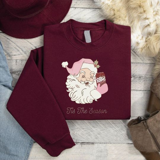 Discover Santa Dr Pepper Sweatshirt, Tis the Season Sweatshirt, Pepper Sweatshirt, Pepper Lover Gift, Pepper Fan Christmas Gift, Dr Pepper Shirt
