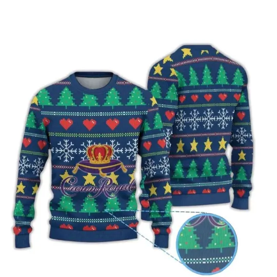 Discover Christmas Pattern Crown Royal Ugly Christmas Sweater