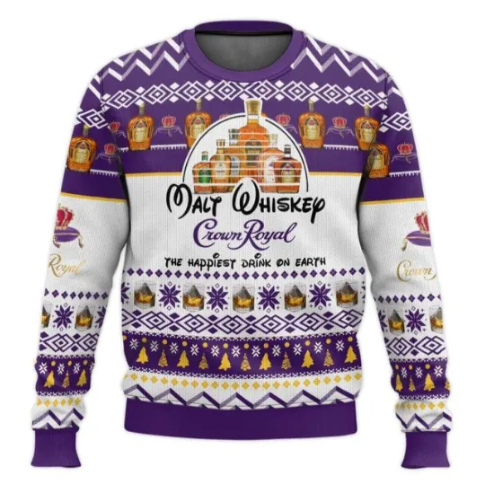Discover Crown Royal Happiest Drink Ugly Christmas Sweater