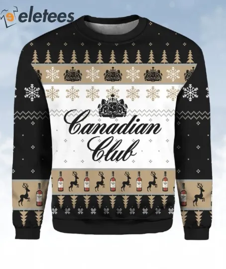 Discover Canadian Club Whisky Ugly Christmas Sweater Festive Gift for Whiskey Lovers