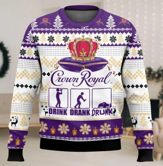 Discover Whiskey Lover Ugly Christmas Sweater, Funny Drink Drank Drunk Holiday Jumper