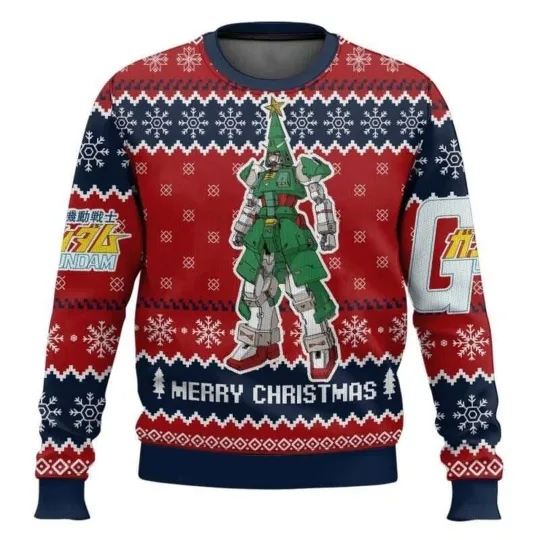 Xmas Tree Gundam Ugly Christmas Sweater