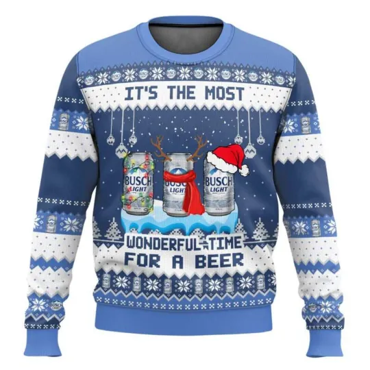 Discover Light Beer It’s The Most Wonderful Time For A Beer Ugly Christmas Sweater