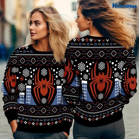 Discover Spiderman Xmas Ugly Sweater, Peter Parker Spiderman Sweater, Superhero Ugly Sweater, Avengers Superhero Christmas Ugly Sweater, MCU Fan Gift