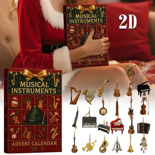 Discover Musical Instruments Christmas Arrival Calendar Box Musical 24 Instruments R6Z8