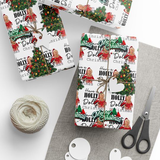 Discover Dolly Parton Have a Holly Dolly Christmas Gift Wrap Paper