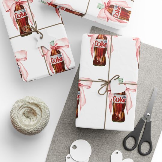 Diet Coke Wrapping Paper – Fun Classic Soda Can Gift Wrap for Beverages Christmas and Birthday