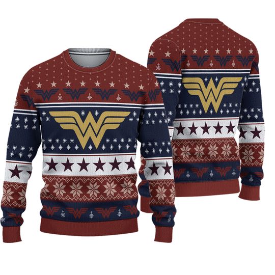 Small 39" inch chest Wonder Woman Ugly Christmas Xmas Jumper / Sweater by DC