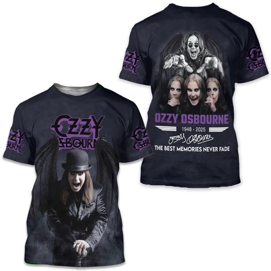 Ozzy Osbourne Rest In Peace 1948-2025 Best Memories Never Fade 3D T-Shirt