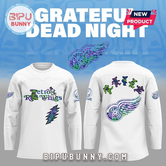 Discover Red Wings 2025 Grateful Dead Night Hockey Jersey