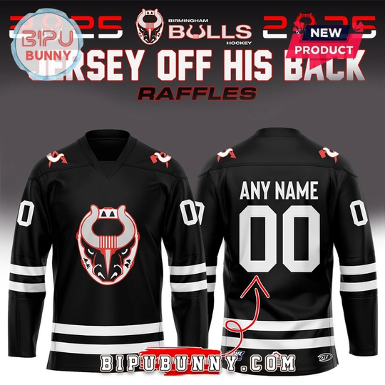 Custom Birmingham Bull Hockey 2025 Black Edition Hockey Jersey