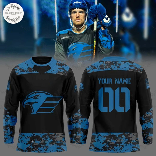 Custom Name Number Colorado Eagle Military Appreciation Night New Hockey Jersey