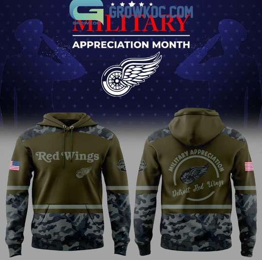 Discover Detroit Red Wing Military Appreciation Month 3D Hoodie