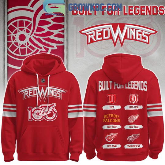 Detroit Red Wing 100 Years Built For Legends 3D Hoodie
