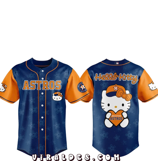 Yc Hello Kitty X Houston Astro Navy Baseball Jersey