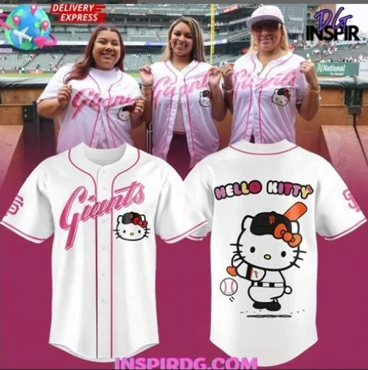 Yc San Francisco Giant X Hello Kitty Special White Baseball Jersey