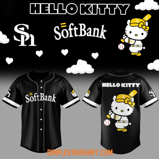 Fukuoka Softbank Hawk X Hello Kitty Baseball Jersey