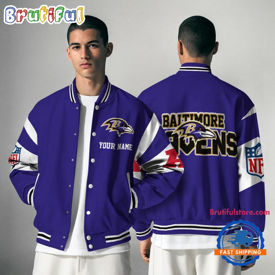 Baltimore Ravens National Football Conference Unisex Baseball Jacket