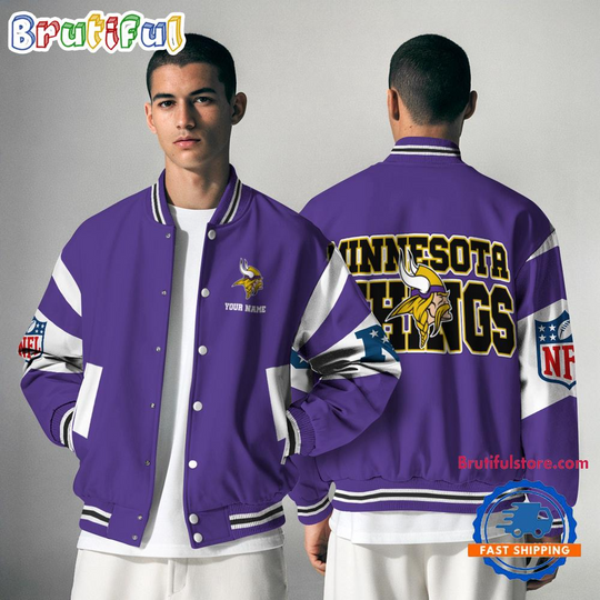 Minnesota Vikings Patriots National Football Conference Unisex Baseball Jacket