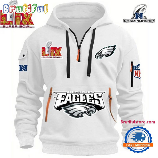 Discover Football Super Bowl Philadelphia Eagles Hoodie Half Zipper