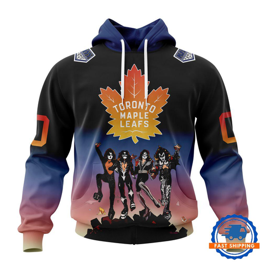 Toronto Maple Leafs X KISS Band Special Hockey Team Music Design Unisex Hoodie