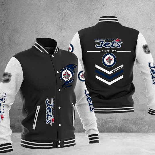 Discover Winnipeg Jets Team Personalized Varsity Baseball Jacket