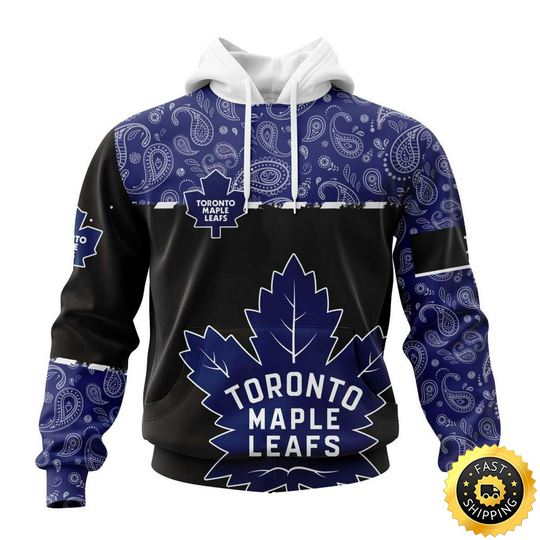 Toronto Maple Leafs Hoodie Specialized Hockey With Paisley All Over Print Hoodie