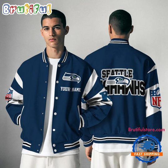 Discover Seattle Seahawks National Football Conference Unisex Baseball Jacket