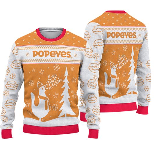 NEW 2021 Popeyes Chicken Sandwich Ugly Christmas Sweater (M)