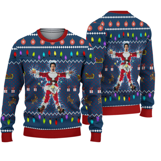 National Lampoon's Christmas Vacation Christmas Sweatshirt | Clark Griswold Cousin Eddie Ugly Sweater | Christmas Movie Ugly Sweatshirt